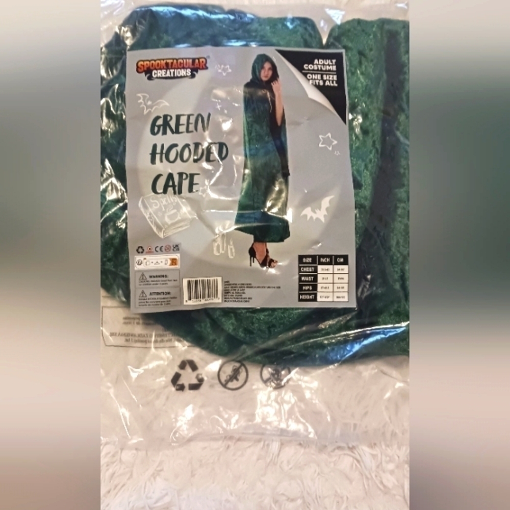 Halloween green hooded cape